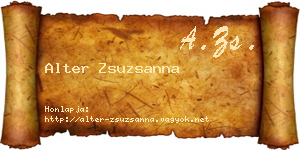 Alter Zsuzsanna névjegykártya