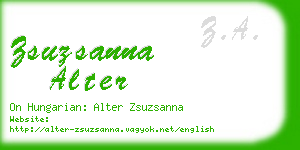 zsuzsanna alter business card